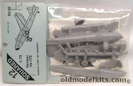 12 Squared 1/72 Heinkel He-178 - World's First Jet Aircraft, 2-5 plastic model kit